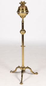 BRADLEY & HUBBARD BRASS AND IRON ADJUSTABLE PIANO FLOOR LAMP