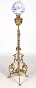 HOLMES, BOOTH & HAYDENS "ADMIRAL" BRASS AND IRON ADJUSTABLE PIANO FLOOR LAMP