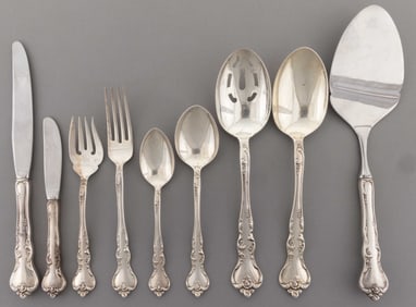 REED & BARTON "SAVANNAH" STERLING SILVER 48-PIECE FLATWARE SET