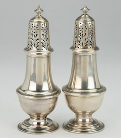 PAUL REVERE REPRODUCTION STERLING SILVER CASTERS / MUFFINEERS, PAIR