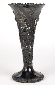 WASHINGTON, DC RETAILED STERLING SILVER RETICULATED TRUMPET VASE