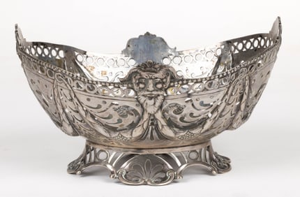 GERMAN, POSSIBLY LIEGNITZ OR HANAU, 0.812 SILVER RETICULATED FOOTED BOWL