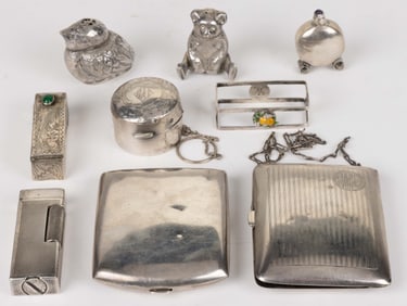 ASSORTED STERLING SILVER AND OTHER ARTICLES, LOT OF NINE