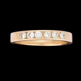 VINTAGE 14K YELLOW GOLD AND DIAMOND MEN'S BAND