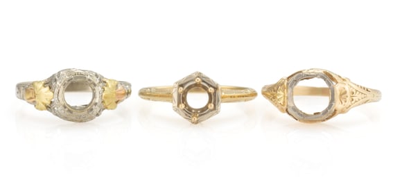 ANTIQUE / VINTAGE 14K GOLD LADY'S RINGS, LOT OF THREE