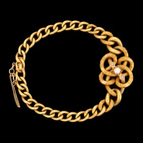 VICTORIAN / ANTIQUE ETRUSCAN REVIVAL 14K YELLOW GOLD BRACELET