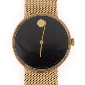 VINTAGE MOVADO MUSEUM 14K YELLOW GOLD WRIST WATCH