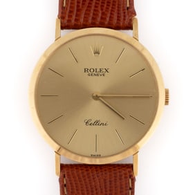 VINTAGE ROLEX CELLINI 4112 18K YELLOW GOLD-CASED UNISEX WRIST WATCH
