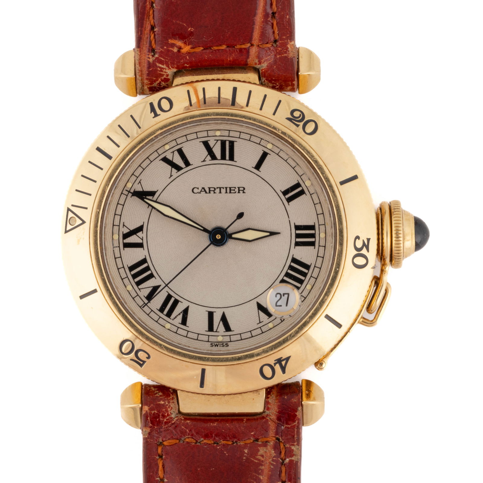 VINTAGE CARTIER PASHA 18K YELLOW GOLD-CASED MEN'S WRIST WATCH (1 of 5)