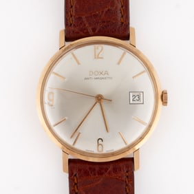 VINTAGE DOXA 14K ROSE GOLD-CASED MEN'S WRIST WATCH