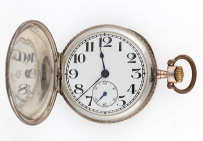 MISTRAL (MOVADO) SWISS 0.900 SILVER-CASED 1900 PARIS EXPOSITION SOUVENIR 15-JEWEL POCKET WATCH