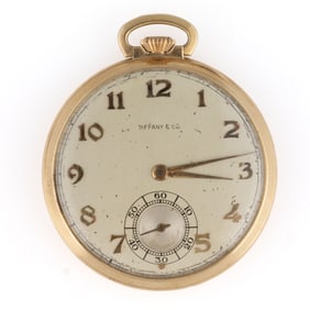 TIFFANY & CO. RETAILED, HAMILTON 14K YELLOW GOLD-CASED 17-JEWEL MODEL 1 POCKET WATCH