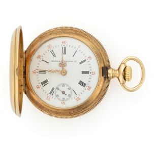 HARRIS & SHAFER CO., WASHINGTON, DC RETAILED, 14K YELLOW GOLD-CASED LADY'S POCKET WATCH