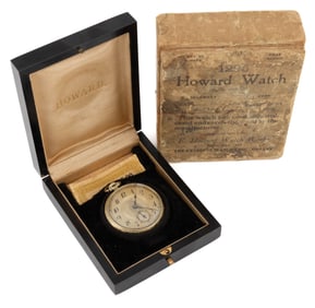 E. HOWARD 17-JEWEL MODEL 1921 POCKET WATCH WITH ORIGINAL BOXES