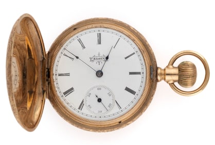 ELGIN 14K YELLOW GOLD-CASED 11-JEWEL MODEL 2 POCKET WATCH