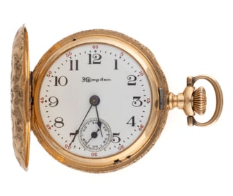 HAMPDEN 14K YELLOW GOLD-CASED 15-JEWEL MODEL 4 LADY'S POCKET WATCH