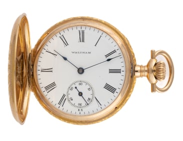 WALTHAM 14K YELLOW GOLD-CASED 15-JEWEL MODEL 1890 POCKET WATCH