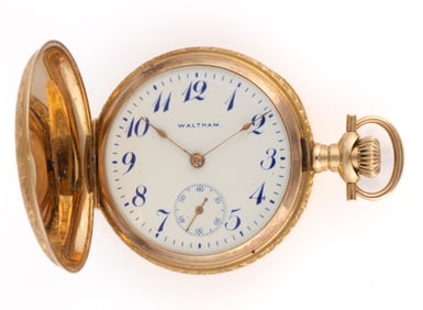WALTHAM 14K YELLOW GOLD-CASED 7-JEWEL MODEL 1907 LADY'S POCKET WATCH