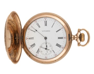 BALTIMORE, MARYLAND RETAILED, WALTHAM 14-4-10K ROSE GOLD-CASE 15-JEWEL MODEL 1894 POCKET WATCH
