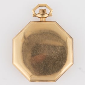 ANTIQUE ROY 14K YELLOW GOLD OCTAGONAL POCKET WATCH CASE