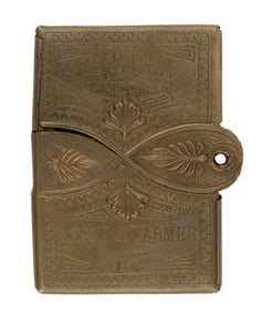 BRASS PRATT & FARMER "THE STELLA" HINGED NEEDLE CASE