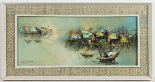 WAN YIN LEUNG (CHINESE, B.1960) ABSTRACT RIVER SCENE