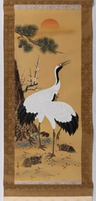 JAPANESE HAND-PAINTED SILK SCROLL