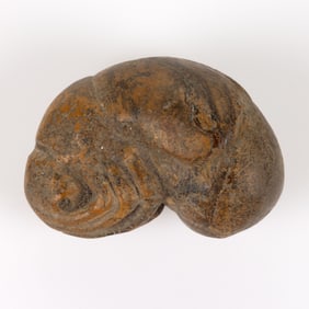 JAPANESE CARVED STONE INSECT OR BEETLE AMULET