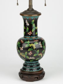 CHINESE OR JAPANESE CLOISONNE LAMP