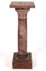 ITALIAN RED / PINK MARBLE PEDESTAL STAND