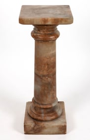 ITALIAN BROWN MARBLE PEDESTAL STAND