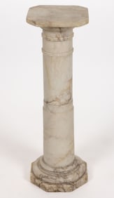 ITALIAN WHITE MARBLE PEDESTAL STAND