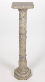 ITALIAN WHITE MARBLE PEDESTAL STAND