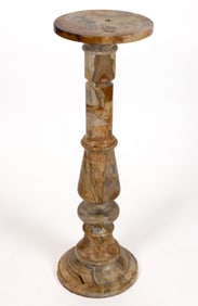 ITALIAN BROWN ALABASTER PEDESTAL STAND