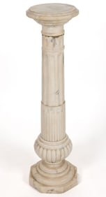 ITALIAN WHITE MARBLE PEDESTAL STAND