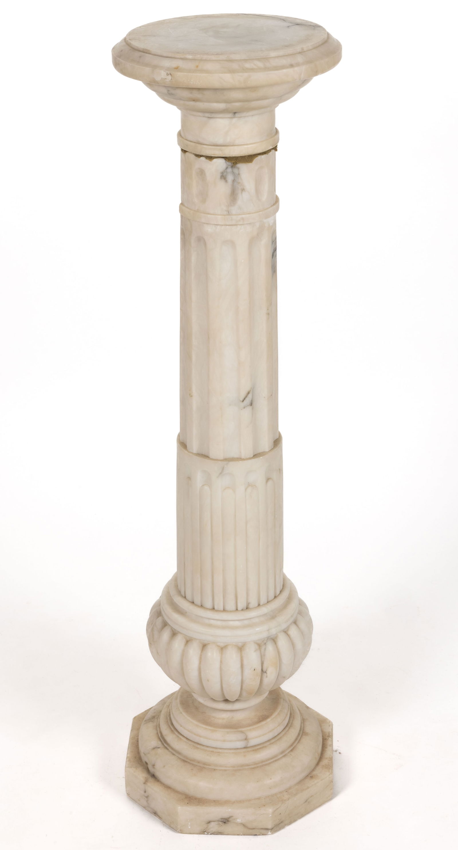 ITALIAN WHITE MARBLE PEDESTAL STAND (1 of 2)