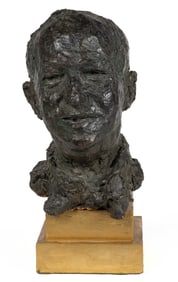 ROBERT BERKS (AMERICAN, 1922-2011) BRONZE BUST OF A MAN