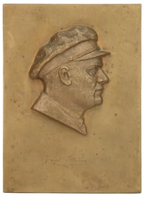 JOHANNES FRIEDRICH ROGGE (GERMAN, 1898-1983) BAS-RELIEF BRONZE PLAQUE OF ERNST THALMANN (GERMAN,