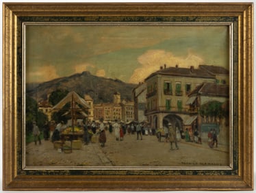HEINRICH HERMANNS (GERMAN, 1862-1942) IMPRESSIONISTIC STREET SCENE PAINTING