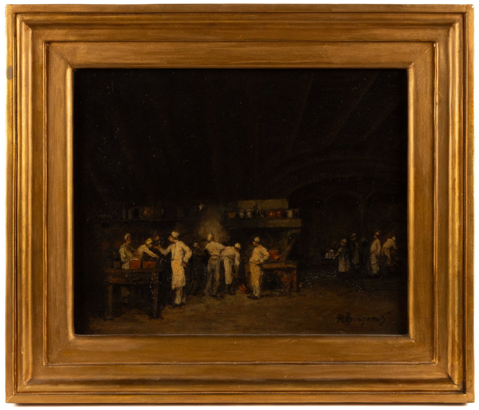 DENIS-PIERRE BERGERET (FRENCH, 1846-1910) KITCHEN GENRE SCENE PAINTING (1 of 5)