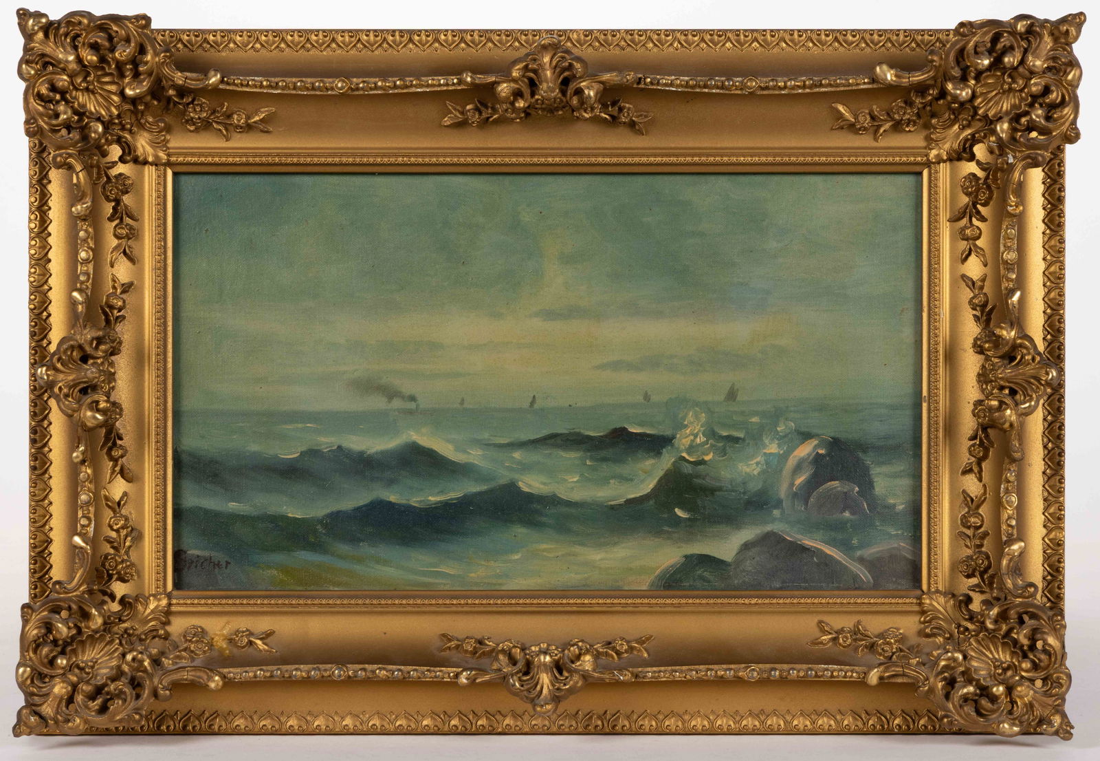 ALFRED THOMPSON BRICHER (AMERICAN, 1837-1908), OR AFTER, SEASCAPE PAINTING (1 of 3)