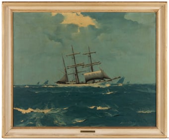 HUNTER WOOD (NEW YORK, 1908-1948) PORTRAIT OF BYRD'S BARQUE SHIP