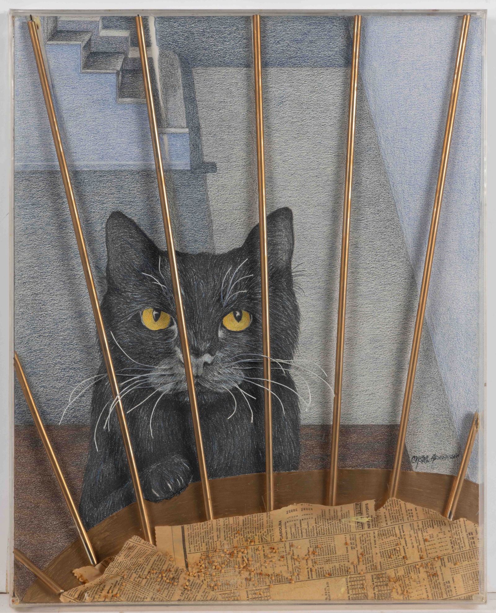 CRYSTAL HEINEMANN (WINSTON-SALEM, NORTH CAROLINA, B. 1975) PORTRAIT OF A CAT (1 of 3)
