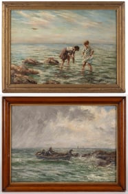 JOHN C. GRAY (SCOTTISH, 1873-1958) COASTAL SCENE PAINTINGS, LOT OF TWO