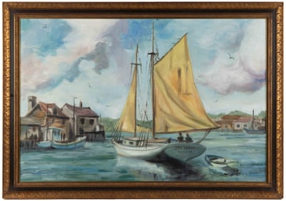 AMERICAN SCHOOL (20TH / 21ST CENTURY) MARINA PAINTING