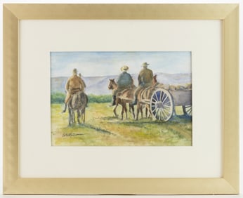 BETTY WILLIAMSON (ACTIVE 20TH/21ST CENTURY) ROANOKE, VALLEY OF VIRGINIA FARMING PAINTING