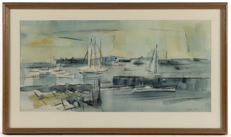 LAMAR WILLIAM DODD (GEORGIA, 1909-1996) NEW ENGLAND COASTAL LANDSCAPE PAINTING