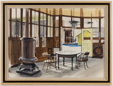EDWIN FULWIDER (AMERICAN, 1913-2003) INTERIOR PORTRAIT PAINTING