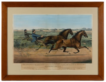 CURRIER & IVES HORSE RACING / EQUESTRIAN PRINT
