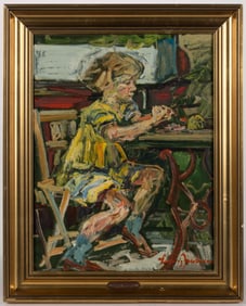 LUDWIG JACOBSEN (GERMAN, 1890-1957) IMPRESSIONIST PORTRAIT OF A GIRL